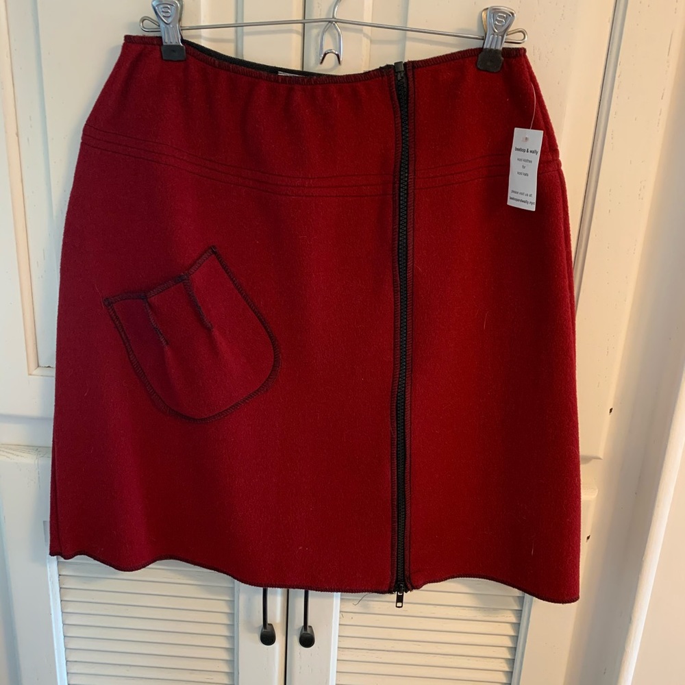 Red Wool Skirt